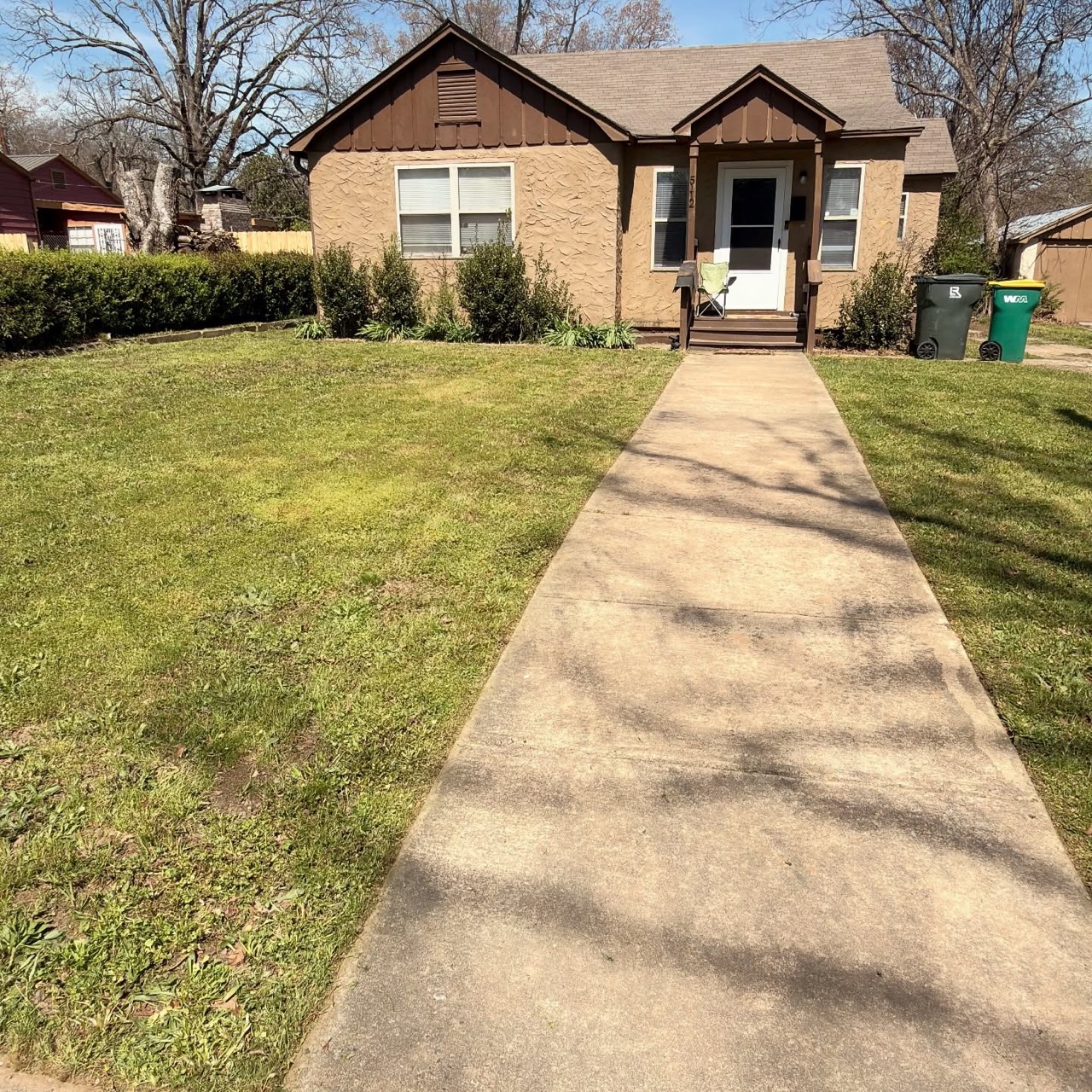 Front lawn after mowing and edging