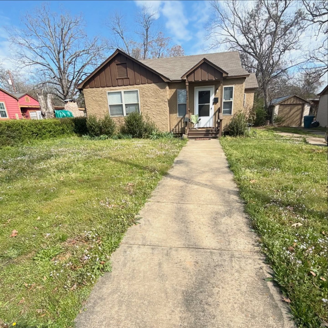 Front lawn before mowing and edging